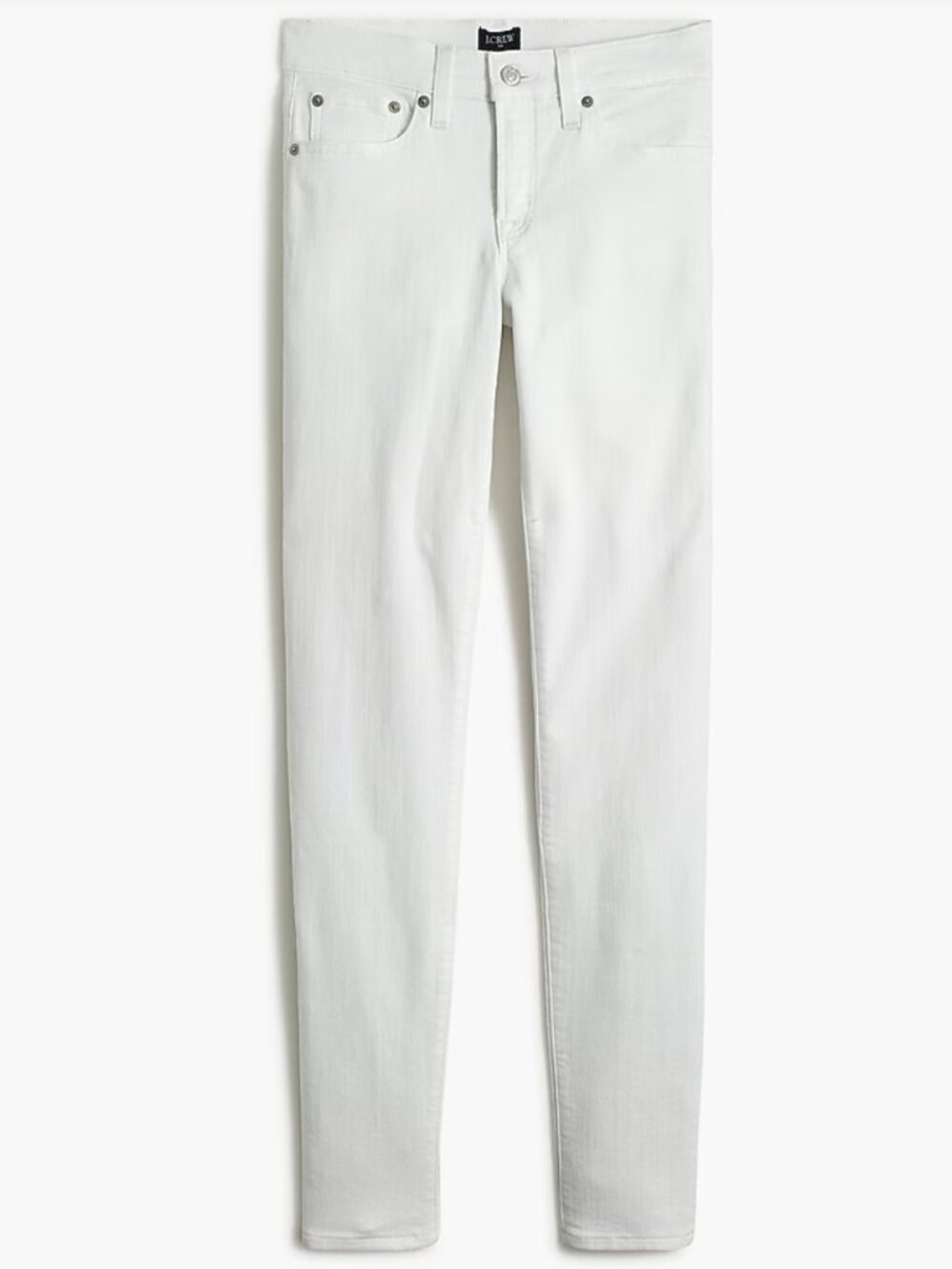 J.Crew Factory 8" Mid-Rise Skinny Jean in Signature Stretch in White (Size 26)
